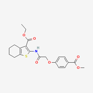 molecular formula C21H23NO6S B11493123 Ethyl 2-({[4-(methoxycarbonyl)phenoxy]acetyl}amino)-4,5,6,7-tetrahydro-1-benzothiophene-3-carboxylate 