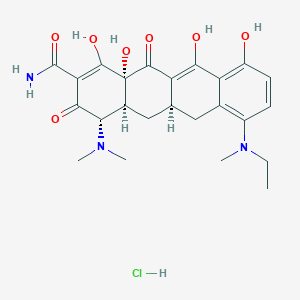 (4S,4As,5aR,12aR)-4-(dimethylamino)-7-[ethyl(methyl)amino]-1,10,11,12a-tetrahydroxy-3,12-dioxo-4a,5,5a,6-tetrahydro-4H-tetracene-2-carboxamide;hydrochloride