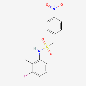 molecular formula C14H13FN2O4S B11493457 N-(3-fluoro-2-methylphenyl)-1-(4-nitrophenyl)methanesulfonamide 