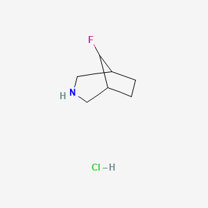 molecular formula C7H12FN B1149385 8-Fluoro-3-azabicyclo[3.2.1]octane hydrochloride CAS No. 1341039-59-5