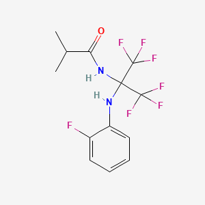 molecular formula C13H13F7N2O B11494085 N-{1,1,1,3,3,3-hexafluoro-2-[(2-fluorophenyl)amino]propan-2-yl}-2-methylpropanamide 