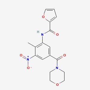 molecular formula C17H17N3O6 B11494283 N-[2-methyl-5-(morpholine-4-carbonyl)-3-nitrophenyl]furan-2-carboxamide 