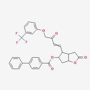 molecular formula C31H25F3O6 B1149460 2-Oxo-4-{3-oxo-4-[3-(trifluoromethyl)phenoxy]but-1-en-1-yl}hexahydro-2H-cyclopenta[b]furan-5-yl [1,1'-biphenyl]-4-carboxylate CAS No. 122921-57-7