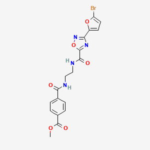 molecular formula C18H15BrN4O6 B11494966 Methyl 4-{[2-({[3-(5-bromofuran-2-yl)-1,2,4-oxadiazol-5-yl]carbonyl}amino)ethyl]carbamoyl}benzoate 