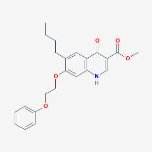 molecular formula C23H25NO5 B011495 6-Butyl-4-hydroxy-3-methoxycarbonyl-7-beta-phenoxyethoxyquinoline CAS No. 19828-70-7