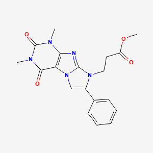 molecular formula C19H19N5O4 B11495583 Methyl 3-{1,3-dimethyl-2,4-dioxo-7-phenyl-1H,2H,3H,4H,8H-imidazo[1,2-G]purin-8-YL}propanoate 