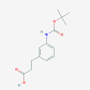 molecular formula C14H19NO4 B114956 3-[3-[(2-methylpropan-2-yl)oxycarbonylamino]phenyl]propanoic Acid CAS No. 149506-04-7