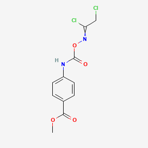 molecular formula C11H10Cl2N2O4 B11495955 Methyl 4-[({[(1,2-dichloroethylidene)amino]oxy}carbonyl)amino]benzoate 