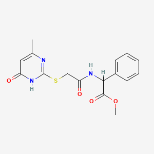 molecular formula C16H17N3O4S B11496153 Methyl ({[(4-methyl-6-oxo-1,6-dihydropyrimidin-2-yl)sulfanyl]acetyl}amino)(phenyl)acetate 