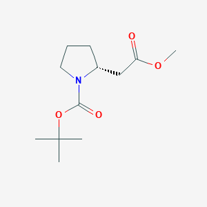 molecular formula C7H13NO2 B1149619 (R)-tert-Butyl 2-(2-methoxy-2-oxoethyl)pyrrolidine-1-carboxylate CAS No. 132482-05-4