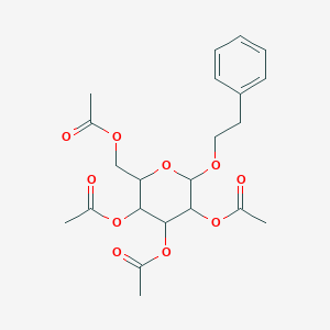 molecular formula C22H28O10 B114964 [3,4,5-Triacetyloxy-6-(2-phenylethoxy)oxan-2-yl]methyl acetate CAS No. 76870-87-6