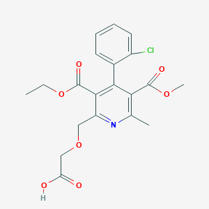 molecular formula C20H20ClNO7 B114965 2-((4-(2-Chlorophenyl)-3-ethoxycarbonyl-5-methoxycarbonyl-6-methyl-2-pyridyl)methoxy)acetic acid CAS No. 113994-45-9