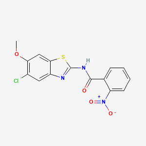 molecular formula C15H10ClN3O4S B11498145 N-(5-chloro-6-methoxy-1,3-benzothiazol-2-yl)-2-nitrobenzamide 