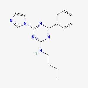 molecular formula C16H18N6 B11498255 N-butyl-4-(1H-imidazol-1-yl)-6-phenyl-1,3,5-triazin-2-amine 