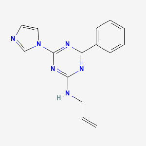 molecular formula C15H14N6 B11498384 N-allyl-4-(1H-imidazol-1-yl)-6-phenyl-1,3,5-triazin-2-amine 