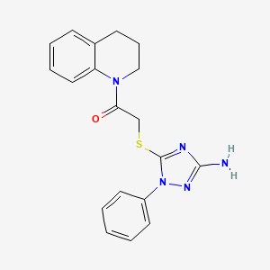 molecular formula C19H19N5OS B11498525 2-[(3-amino-1-phenyl-1H-1,2,4-triazol-5-yl)sulfanyl]-1-(3,4-dihydroquinolin-1(2H)-yl)ethanone 