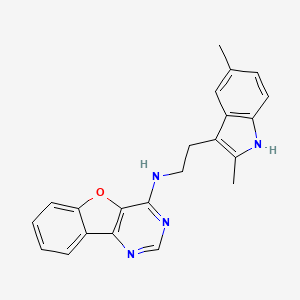 molecular formula C22H20N4O B11498767 Benzofuro[3,2-d]pyrimidin-4-amine, N-[2-(2,5-dimethyl-1H-indol-3-yl)ethyl]- 