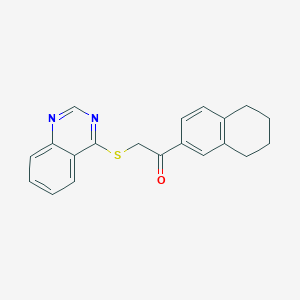 molecular formula C20H18N2OS B11499197 Ethanone, 2-(quinazolin-4-ylsulfanyl)-1-(5,6,7,8-tetrahydronaphthalen-2-yl)- 