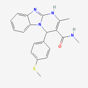 molecular formula C20H20N4OS B11499631 N,2-dimethyl-4-[4-(methylsulfanyl)phenyl]-1,4-dihydropyrimido[1,2-a]benzimidazole-3-carboxamide 