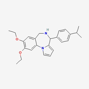 molecular formula C25H30N2O2 B11499633 8,9-diethoxy-4-[4-(propan-2-yl)phenyl]-5,6-dihydro-4H-pyrrolo[1,2-a][1,4]benzodiazepine 