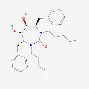 molecular formula C29H42N2O3 B115000 2H-1,3-Diazepin-2-one, hexahydro-5,6-dihydroxy-1,3-dipentyl-4,7-bis(phenylmethyl)-, (4R,5S,6S,7R)- CAS No. 153181-48-7