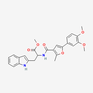 molecular formula C26H26N2O6 B11500055 methyl N-{[5-(3,4-dimethoxyphenyl)-2-methylfuran-3-yl]carbonyl}-3-(1H-indol-2-yl)alaninate 
