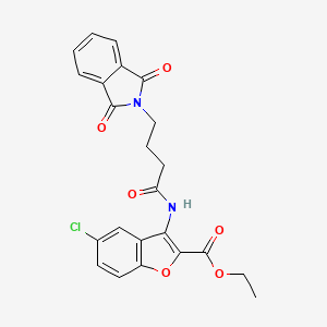 molecular formula C23H19ClN2O6 B11500073 ethyl 5-chloro-3-{[4-(1,3-dioxo-1,3-dihydro-2H-isoindol-2-yl)butanoyl]amino}-1-benzofuran-2-carboxylate 
