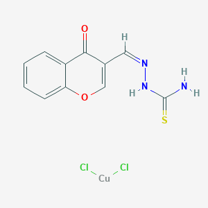 molecular formula C11H9Cl2CuN3O2S B1150199 dichlorocopper;[(Z)-(4-oxochromen-3-yl)methylideneamino]thiourea CAS No. 902779-59-3