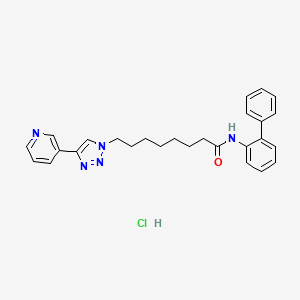 molecular formula C27H30ClN5O B1150222 N-(2-phenylphenyl)-8-(4-pyridin-3-yltriazol-1-yl)octanamide;hydrochloride 