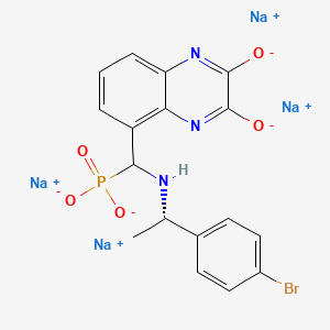 molecular formula C17H13BrN3Na4O5P B1150232 tetrasodium;5-[[[(1S)-1-(4-bromophenyl)ethyl]amino]-phosphonatomethyl]quinoxaline-2,3-diolate 