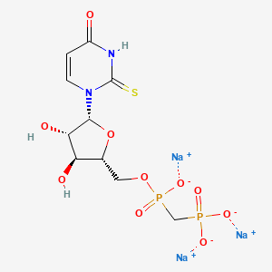 molecular formula C10H13N2Na3O10P2S B1150278 trisodium;[(2R,3S,4S,5R)-3,4-dihydroxy-5-(4-oxo-2-sulfanylidenepyrimidin-1-yl)oxolan-2-yl]methoxy-(phosphonatomethyl)phosphinate 