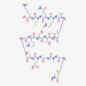 molecular formula C66H118N20O23S2 B1150348 H-Cys-Gly-Ala-Gly-Glu-Ser-Gly-Lys-Ser-xiThr-xiIle-Val-Lys-Gln-Met-Lys-OH 