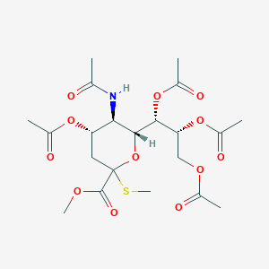molecular formula C21H31NO12S B115038 methyl (4S,5R,6R)-5-acetamido-4-acetyloxy-2-methylsulfanyl-6-[(1S,2R)-1,2,3-triacetyloxypropyl]oxane-2-carboxylate CAS No. 144240-36-8