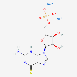 molecular formula C10H13N5O7PS.Na B1150387 Sodium ((2R,3S,4R,5R)-5-(2-amino-6-thioxo-1,6-dihydro-9H-purin-9-yl)-3,4-dihydroxytetrahydrofuran-2-yl)methyl phosphate CAS No. 74686-78-5