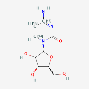 4-amino-1-[(2R,4R,5R)-3,4-dihydroxy-5-(hydroxymethyl)oxolan-2-yl](4,5,6-13C3)pyrimidin-2-one