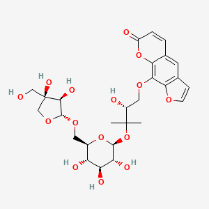 molecular formula C27H34O15 B1150570 Heraclenol 3'-O-[beta-D-apiofuranosyl-(1-6)-beta-D-glucopyranoside] CAS No. 765316-44-7