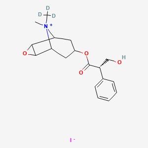molecular formula C₁₈H₂₁D₃INO₄ B1150595 [9-methyl-9-(trideuteriomethyl)-3-oxa-9-azoniatricyclo[3.3.1.02,4]nonan-7-yl] (2S)-3-hydroxy-2-phenylpropanoate;iodide 