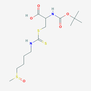 molecular formula C₁₄H₂₆N₂O₅S₃ B1150620 2-[(2-Methylpropan-2-yl)oxycarbonylamino]-3-(4-methylsulfinylbutylcarbamothioylsulfanyl)propanoic acid 