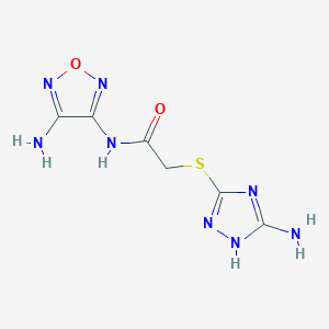 molecular formula C6H8N8O2S B11507207 N-(4-Amino-1,2,5-oxadiazol-3-yl)-2-[(3-amino-1H-1,2,4-triazol-5-yl)sulfanyl]acetamide 