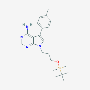 molecular formula C22H32N4OSi B115086 7-[3-(tert-Butyldimethylsilyloxy)propyl]-5-(4-methylphenyl)-7H-pyrrolo[2,3-d]pyrimidin-4-ylamine CAS No. 821794-84-7