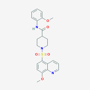molecular formula C23H25N3O5S B11509427 N-(2-methoxyphenyl)-1-[(8-methoxyquinolin-5-yl)sulfonyl]piperidine-4-carboxamide 