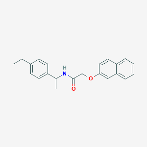 molecular formula C22H23NO2 B11509558 N-[1-(4-ethylphenyl)ethyl]-2-(naphthalen-2-yloxy)acetamide 