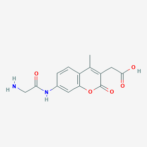 molecular formula C14H14N2O5 B115096 Glycyl-7-amino-4-methylcoumarin-3-acetic acid CAS No. 154653-66-4
