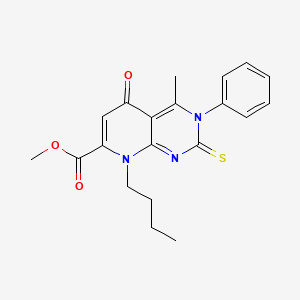 molecular formula C20H21N3O3S B11509696 Methyl 8-butyl-4-methyl-5-oxo-3-phenyl-2-thioxo-2,3,5,8-tetrahydropyrido[2,3-d]pyrimidine-7-carboxylate 