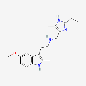 molecular formula C19H26N4O B11509770 N-[(2-ethyl-4-methyl-1H-imidazol-5-yl)methyl]-2-(5-methoxy-2-methyl-1H-indol-3-yl)ethanamine 
