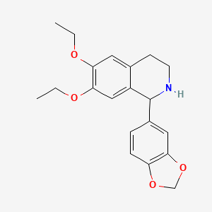 molecular formula C20H23NO4 B11509865 1-(1,3-Benzodioxol-5-yl)-6,7-diethoxy-1,2,3,4-tetrahydroisoquinoline 