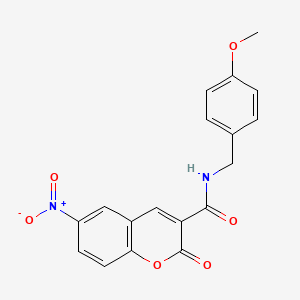 molecular formula C18H14N2O6 B11510003 N-(4-methoxybenzyl)-6-nitro-2-oxo-2H-chromene-3-carboxamide 