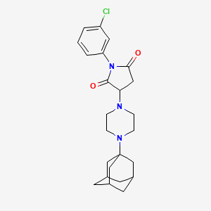 molecular formula C24H30ClN3O2 B11510095 3-[4-(Adamantan-1-YL)piperazin-1-YL]-1-(3-chlorophenyl)pyrrolidine-2,5-dione 
