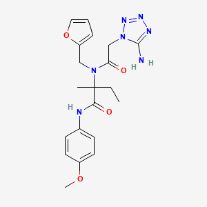 molecular formula C20H25N7O4 B11510126 N~2~-[(5-amino-1H-tetrazol-1-yl)acetyl]-N~2~-(furan-2-ylmethyl)-N-(4-methoxyphenyl)isovalinamide 