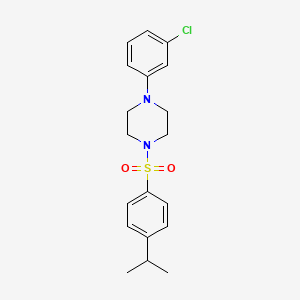 molecular formula C19H23ClN2O2S B11510291 Piperazine, 1-(3-chlorophenyl)-4-(4-isopropylbenzenesulfonyl)- 